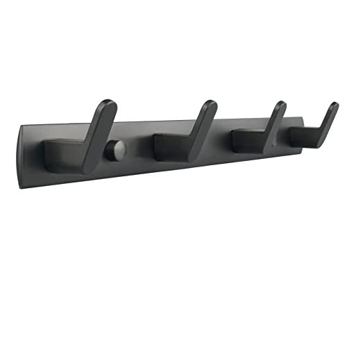 ULIBERMAGNET Magnetic Hooks,Heavy Duty Coat Magnetic Rack,Strong Rubber Magnetic Hanger for Refrigerator,Metal Cabinet,Hanging Coat, Towel, Bag, Backpack(Matte Black/4 Hooks) - Image 1