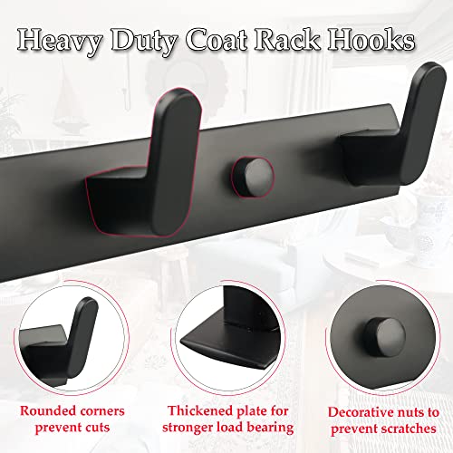 ULIBERMAGNET Magnetic Hooks,Heavy Duty Coat Magnetic Rack,Strong Rubber Magnetic Hanger for Refrigerator,Metal Cabinet,Hanging Coat, Towel, Bag, Backpack(Matte Black/4 Hooks) - Image 3