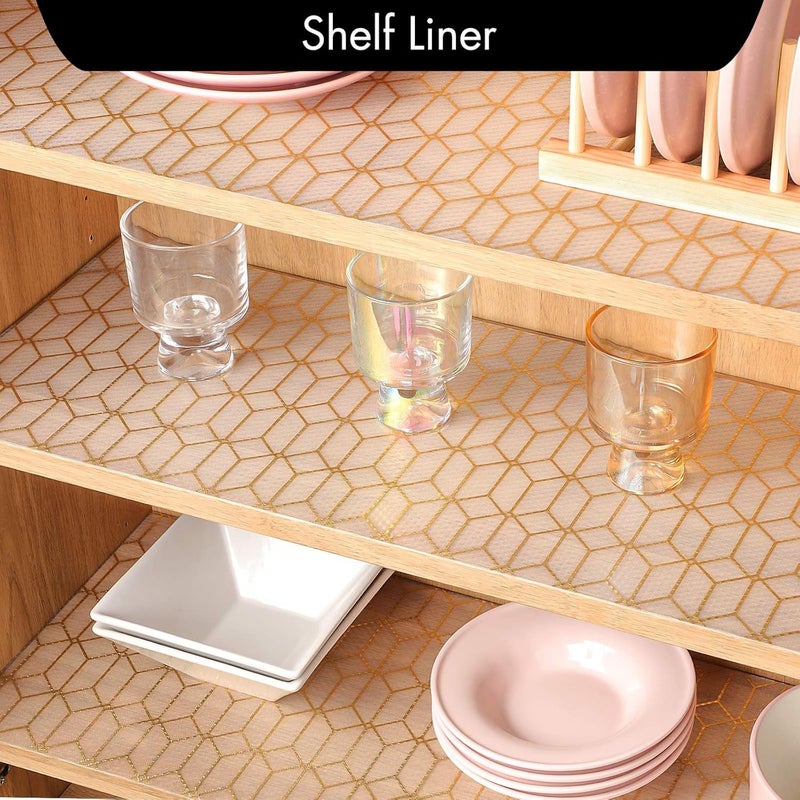 Porslin Shelf Covers for Kitchen and Wardrobe - 45cm x 5m Non-Slip Waterproof Liners for Cabinets, Drawers, Cupboards Non-Adhesive EVA Shelf Mats, Protect Surfaces, Easy to Cut and Clean - Image 2