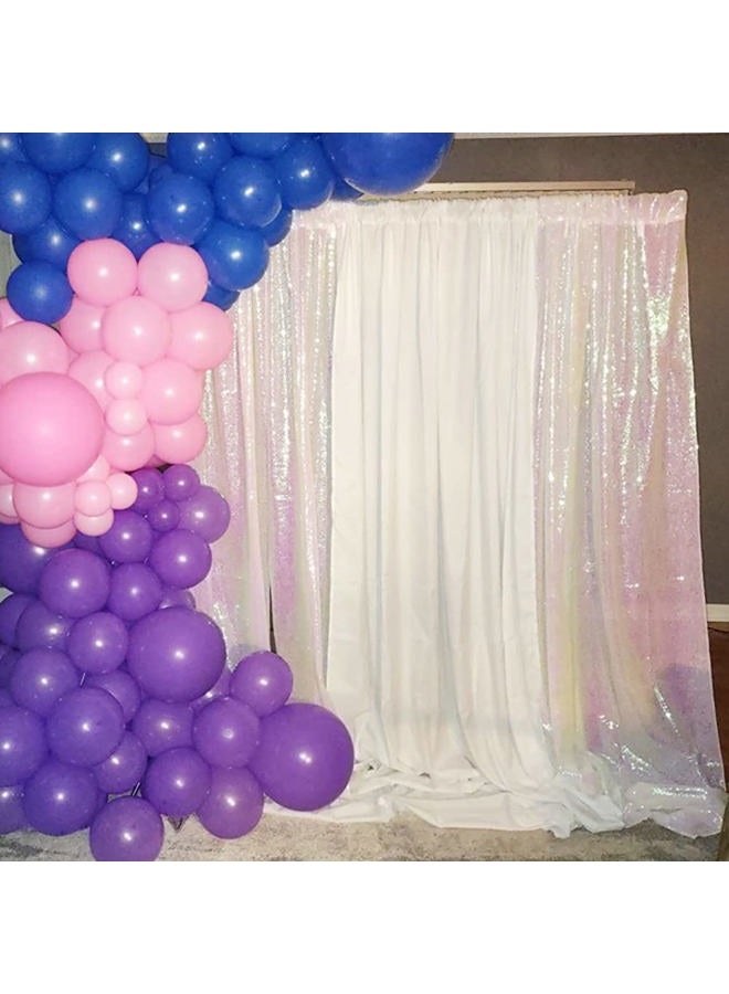 Poise3EHome Sequin Backdrop Curtain, Glitter Photography Background, Sequence Xmas Thanksgiving Backdrop (White Iridescent, 2 pcs-2ftx8ft) - Image 4