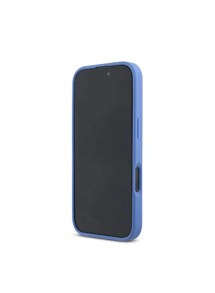 Karl Lagerfeld Saffiano Leather Hard Case with Elongated Metal Logo for iPhone 16 Pro Max / Drop Protection / Slim Profile - Blue