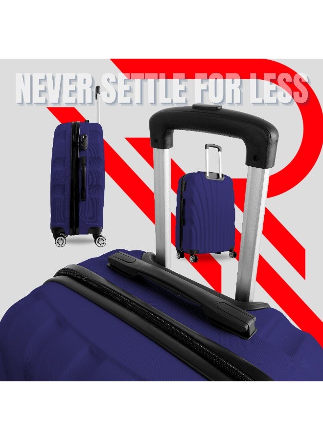 Reflection ABS Luggage Set of 3, Lightweight & 360° Silent Wheels Suitcase, ABS Hard Luggage Trolley, Travel Luggage with Spinner Wheels  (3pc Set, D.Blue) - Image 5