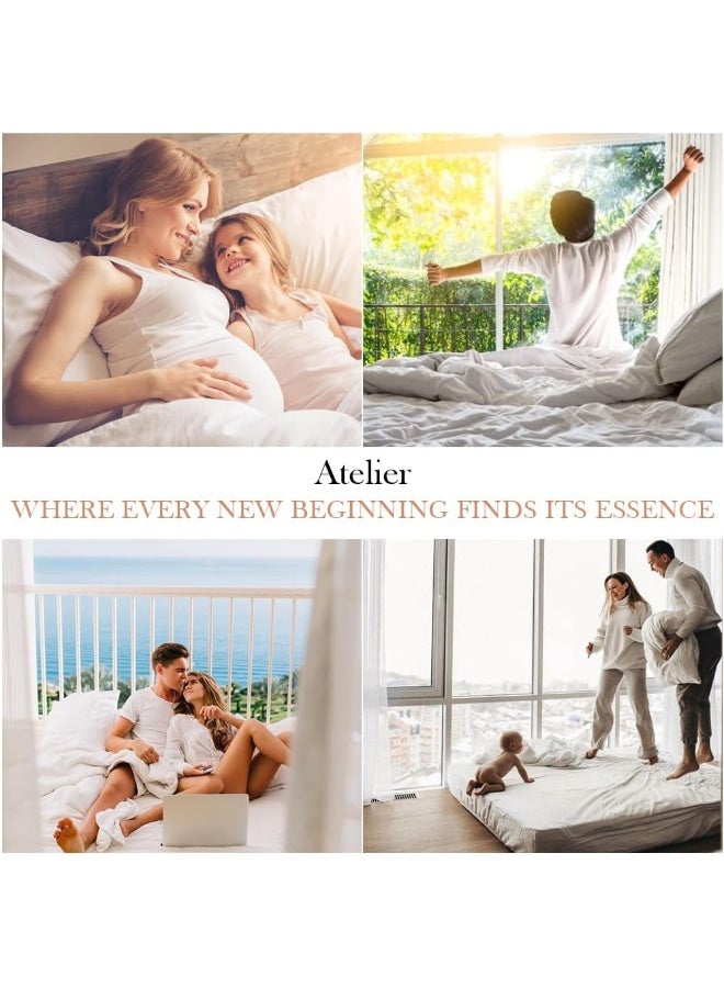 Atelier Set of 2 Pillow Cases 400 Thread Count 100% Cotton Long Staple Pillowcase, Durable and Silky Soft Pillow Covers, Natural Luxurious Hotel Class Bedding (King, Laurel Green) - Image 5