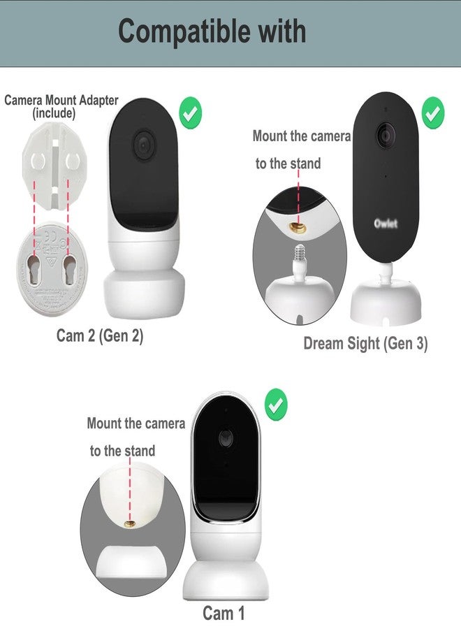 EYSAFT Baby Monitor Floor Stand Holder Mount for Owlet Dream Sight (Gen 3)/Dream Duo (Gen 2)/Cam (Gen2)/Cam (Gen 1) - Image 3