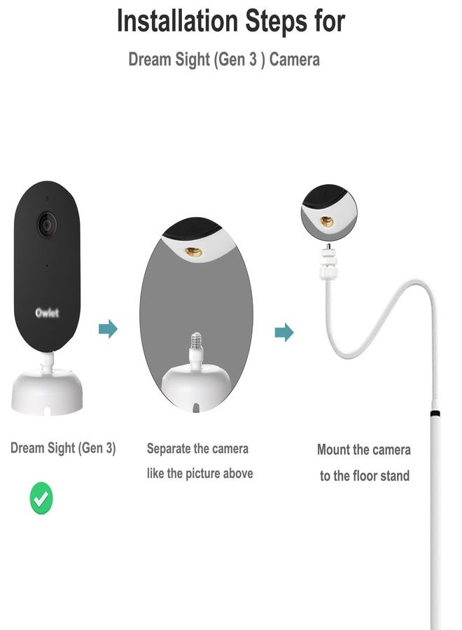 EYSAFT Baby Monitor Floor Stand Holder Mount for Owlet Dream Sight (Gen 3)/Dream Duo (Gen 2)/Cam (Gen2)/Cam (Gen 1) - Image 2