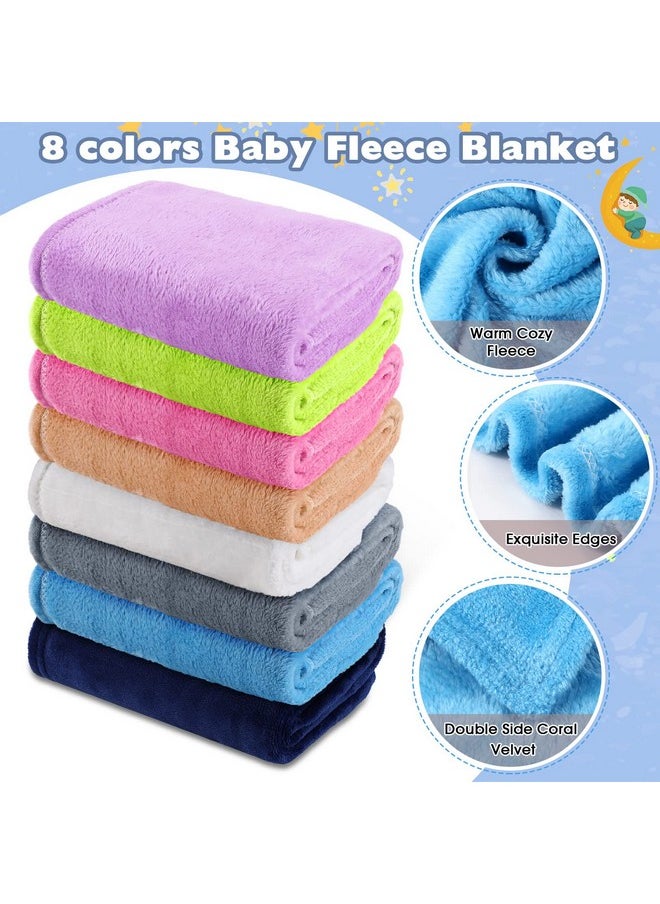 Reginary 8 Pcs Fuzzy Baby Blankets 30 X 40 Soft Warm Plush Newborn Blankets Receiving Essentials Toddler Infant Boys Girls Gifts Nursery Swaddling Cozy Kid Daycare Cot Blankets For Crib Stroller Nap Outdoor  - Image 2