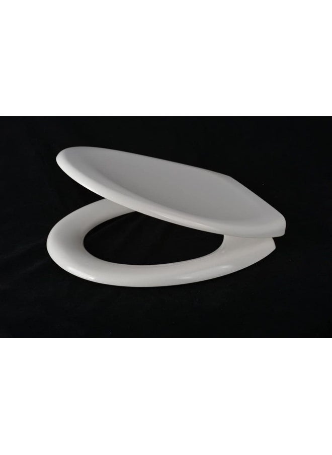 Biella Toilet Seat Cover With Normal Close  Antibacterial Toilet Lid, Easy Clean For Modern And Classical Bathroom (White)  - Image 1