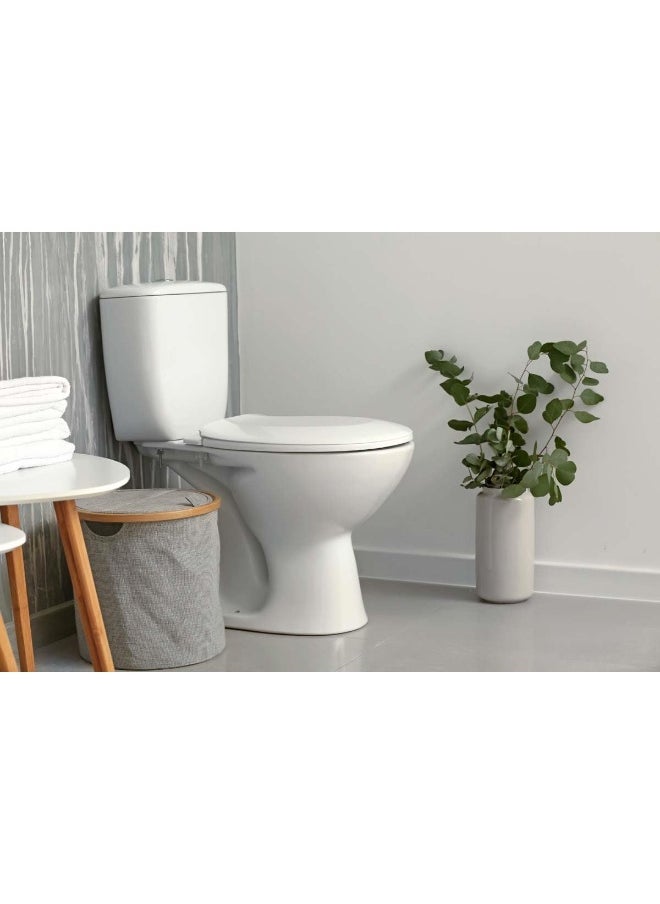 Biella Toilet Seat Cover With Normal Close  Antibacterial Toilet Lid, Easy Clean For Modern And Classical Bathroom (White)  - Image 5
