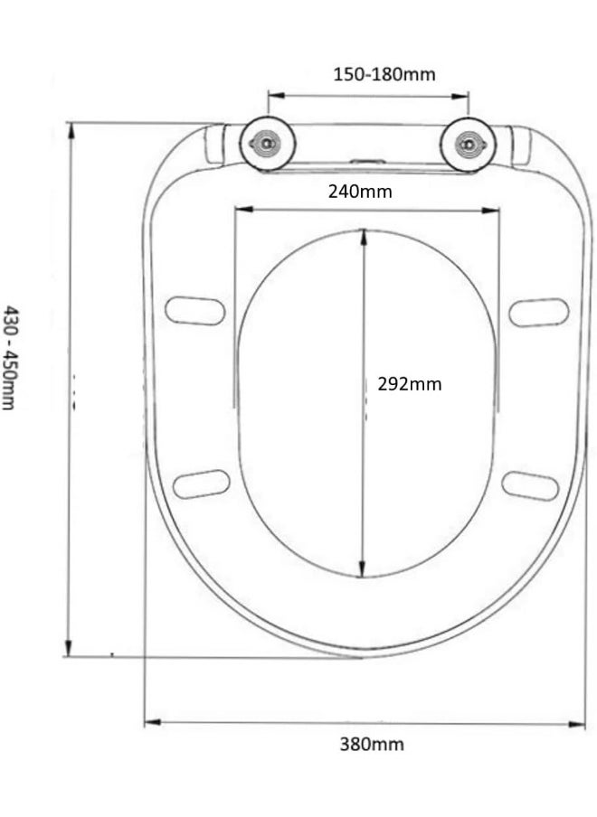 Biella Toilet Seat Cover With Normal Close  Antibacterial Toilet Lid, Easy Clean For Modern And Classical Bathroom (White)  - Image 2