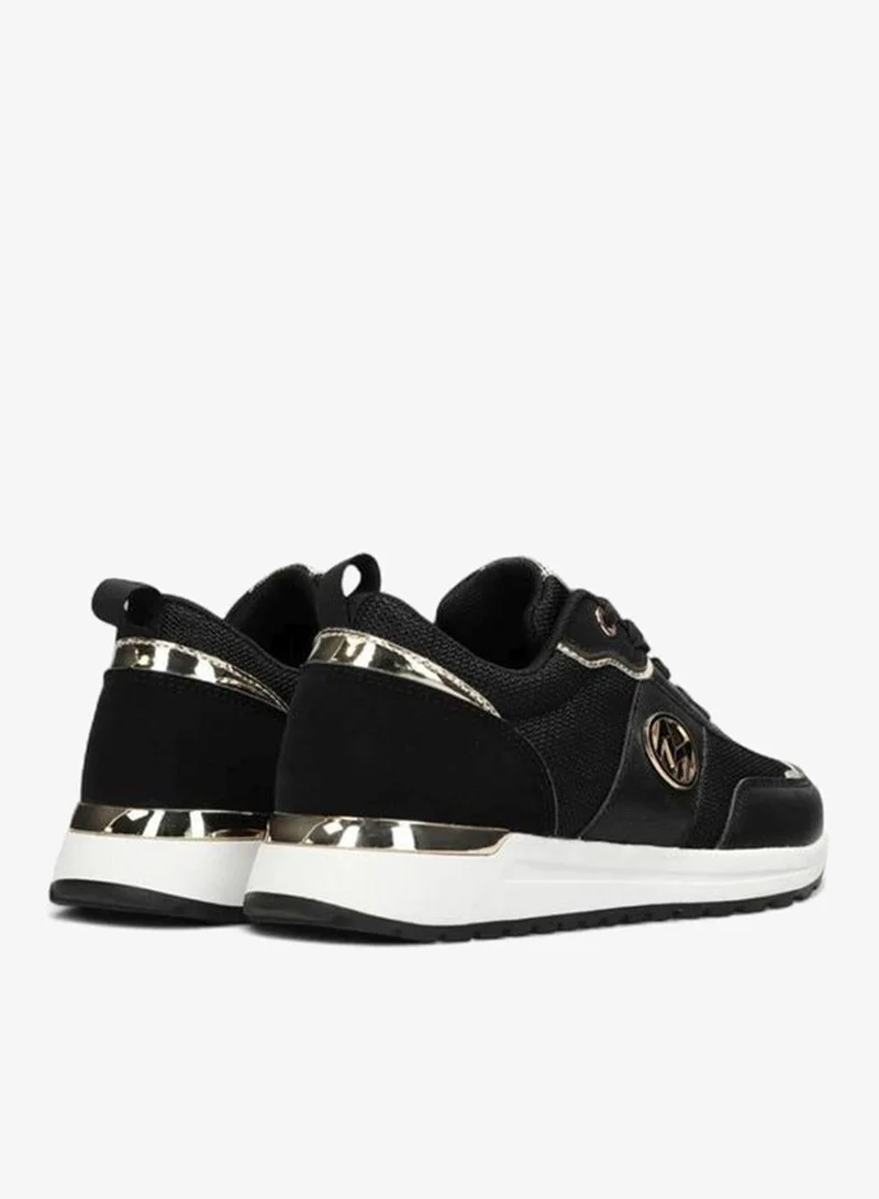 MEXX BLACK Panelled Lace-Up Sneakers for Women | Best Price UAE