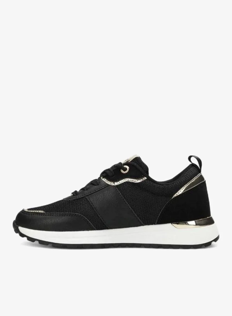 MEXX BLACK Panelled Lace-Up Sneakers for Women | Best Price UAE
