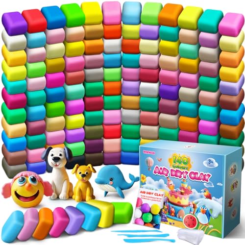 ESSENSON Air Dry Clay 140 Colors Modeling Clay for Kids DIY Molding Magic Clay Gift for Kids - Image 1