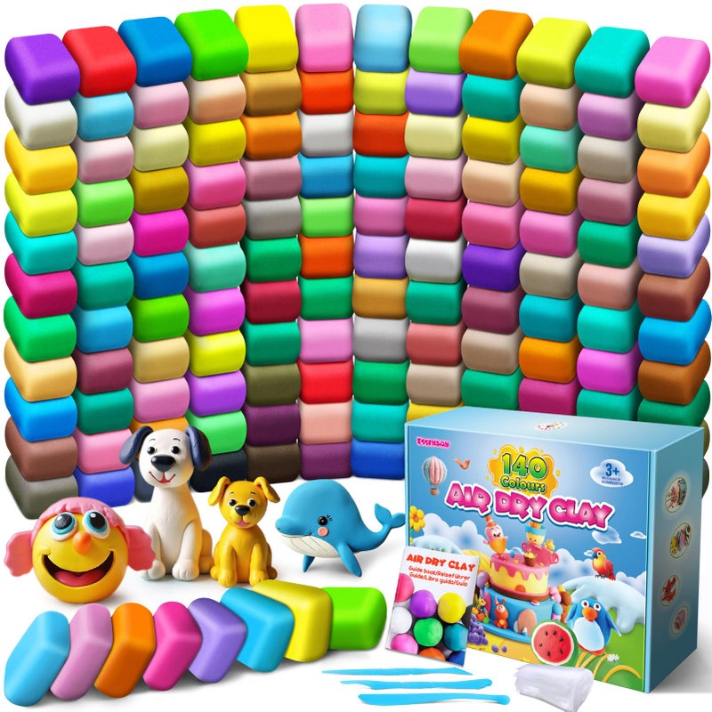 ESSENSON Air Dry Clay 140 Colors Modeling Clay for Kids DIY Molding Magic Clay Gift for Kids - Image 2
