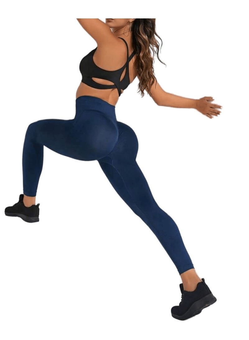 Sweet Cathy Yoga Pants High Waist Leggings Smile Contour Sport Pants Seamless Tummy Control Scrunch Butt Lift Stretchable Tights Waist Compression Fitness Gym - Image 4