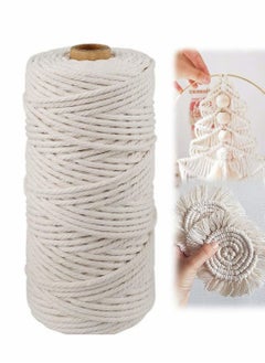 Macrame Cord,Natural Cotton Macrame String Twine,100 M, 3 MM Kitchen Bakers String for DIY Crafts,Tying Meat,Making Sausage and Packaging Decoration Macrame Hanging Yard