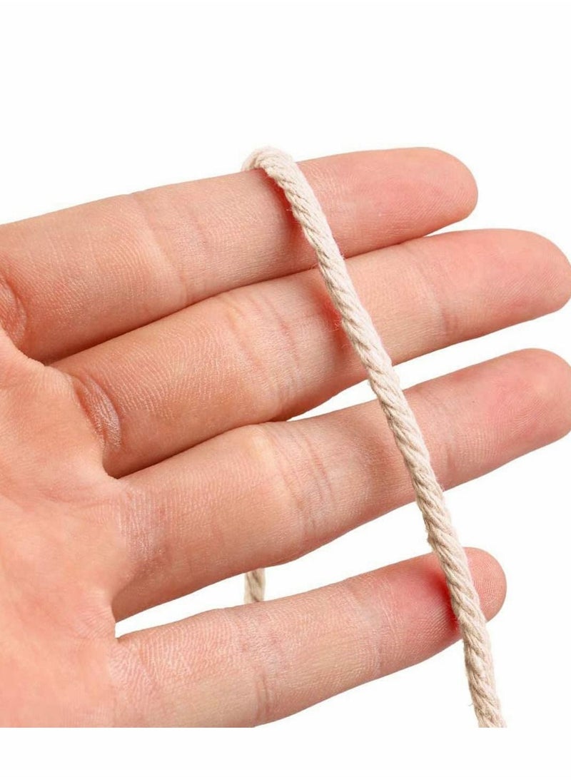 Excefore - Macrame Cord,Natural Cotton Macrame String Twine,100 M, 3 MM Kitchen Bakers String for DIY Crafts,Tying Meat,Making Sausage and Packaging Decoration Macrame Hanging Yard - Image 1