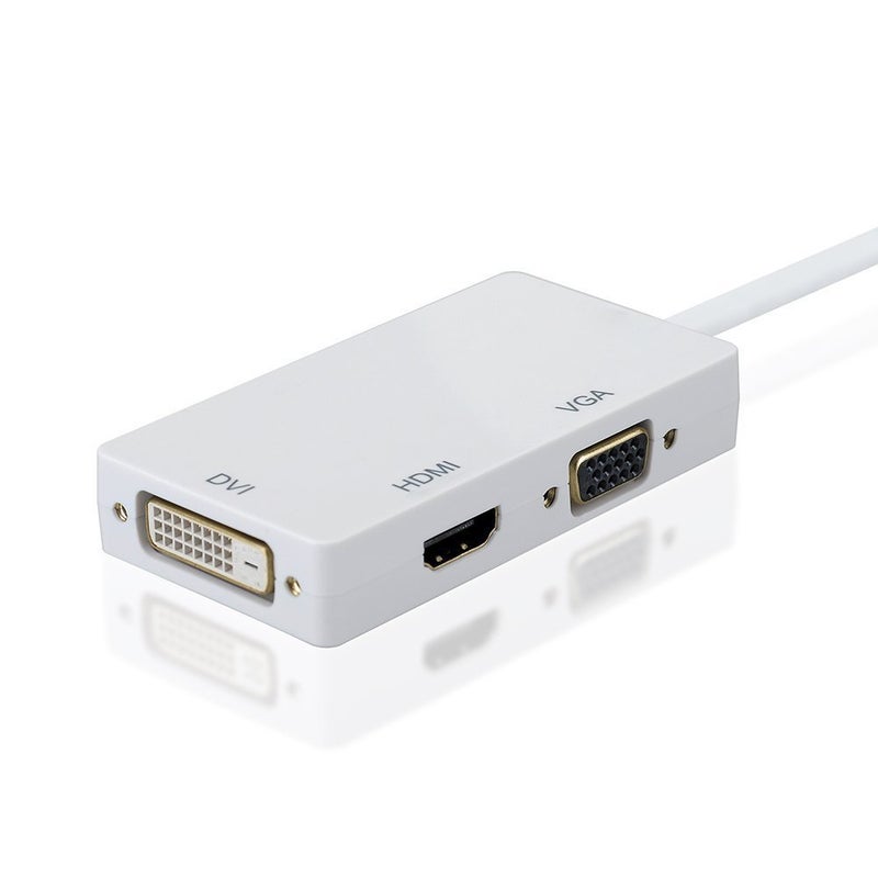 Microware محول كابل عرض Mini DisplayPort Thunderbolt إلى HDMI/DVI/VGA مطلي بالذهب 3 في 1 لمك بوك Mac-Book برو Mac-Book إير Mac-Book ميني - Image 2