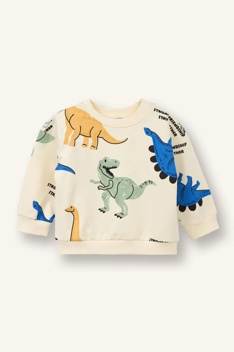 DeFacto Baby Boy Dinosaur Pattern Sweatshirt