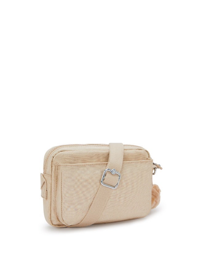 kipling Abanu Mini Crossbody Bag with Adjustable Shoulder Strap Sparkled Beige - Image 5