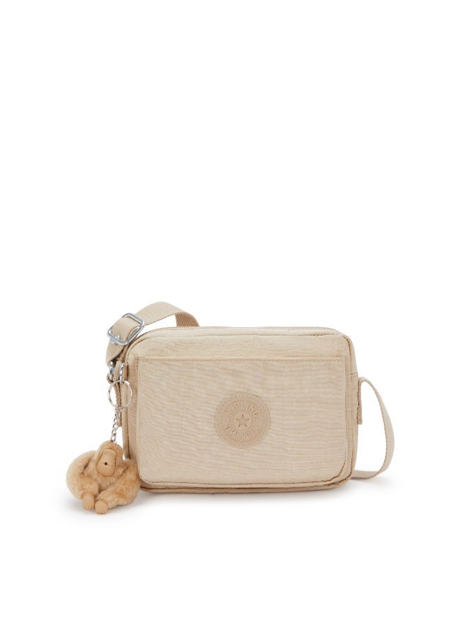 kipling Abanu Mini Crossbody Bag with Adjustable Shoulder Strap Sparkled Beige - Image 1