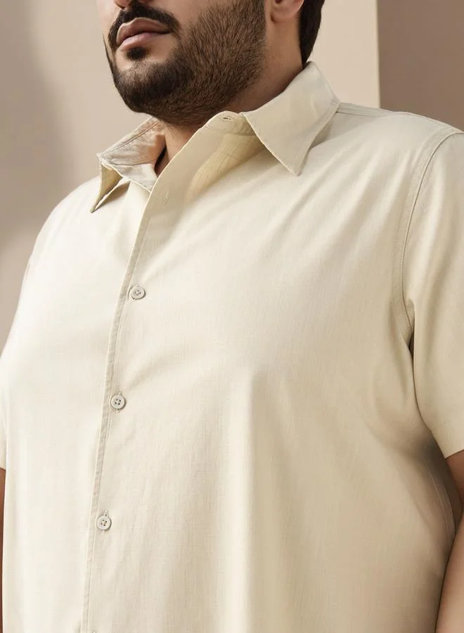 Maxim  Plus Size Textured Regular Fit Shirt for Men | Best Price UAE