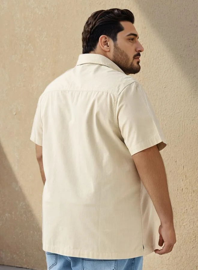 Maxim  Plus Size Textured Regular Fit Shirt for Men | Best Price UAE