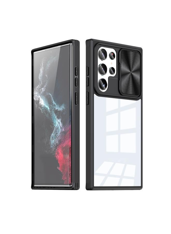 إيروريكس جراب هاتف منزلق بتغطية كاملة 360 درجة لهاتف Samsung Galaxy S22 Ultra 5G (أسود) - Image 1