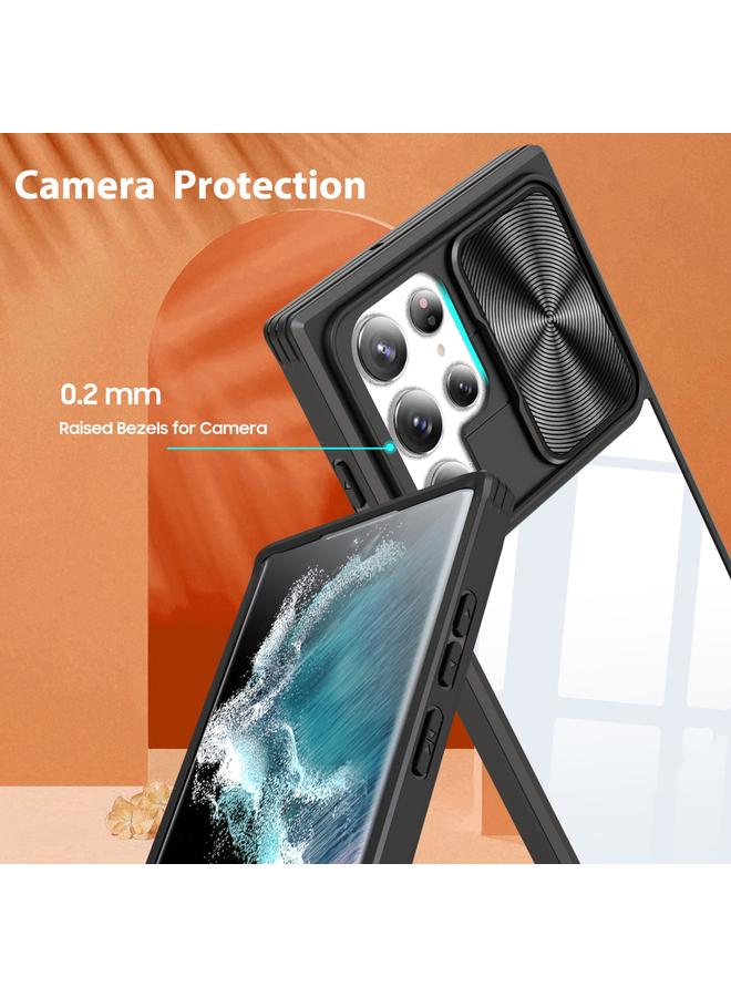 إيروريكس جراب هاتف منزلق بتغطية كاملة 360 درجة لهاتف Samsung Galaxy S22 Ultra 5G (أسود) - Image 5