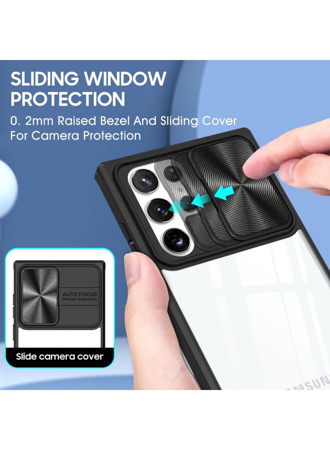 إيروريكس جراب هاتف منزلق بتغطية كاملة 360 درجة لهاتف Samsung Galaxy S22 Ultra 5G (أسود) - Image 3