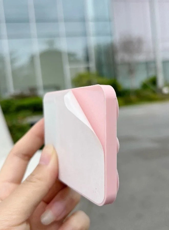 Silicone Suction Cup Phone Case Mount, Phone Accessories Hands-Free Strong Grip Holder With Kickstand Foldable Desktop Bracket Phone Case Desk for Selfies and Videos, Silicon Phone Holder for iPhone and Android (Light Pink) - Image 3