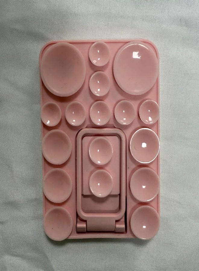 Silicone Suction Cup Phone Case Mount, Phone Accessories Hands-Free Strong Grip Holder With Kickstand Foldable Desktop Bracket Phone Case Desk for Selfies and Videos, Silicon Phone Holder for iPhone and Android (Light Pink) - Image 4