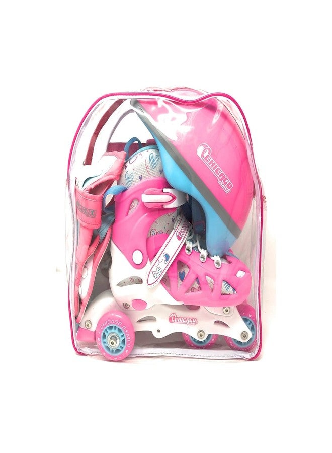 Chicago Inline Training Roller Skates with Protective Gear for Kids - Durable, Top Performance Roller Blades - Wrist Guards, Kneepads & Backpack- Padded High-Top Boots,64mm Wheels - Indoor/Outdoor Use - Image 3