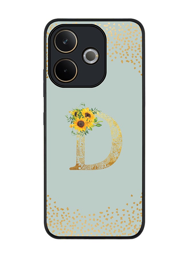 Stylizedd For Oppo A5 Pro 5G / A5 Pro 4G / 5G Case,Slim fit Camera Protection, Shockproof Thin Phone cover  - Custom Floral Monogram - D  (Light Grey ) - Image 1