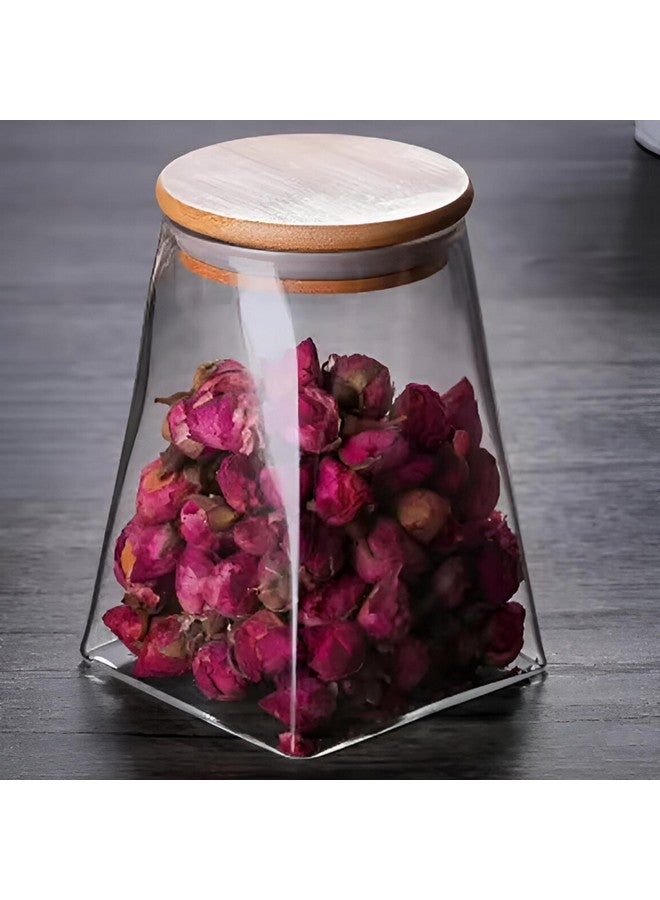 The Better Home The Better Home Borosilicate Kitchen Container With Wooden Lid And Metal Loop | Multi-Utility, Leakproof, Airtight Storage Jar For Cookies, Snacks, Tea, Coffee | Microwave & Oven Safe | 560 ml ml  - Image 1