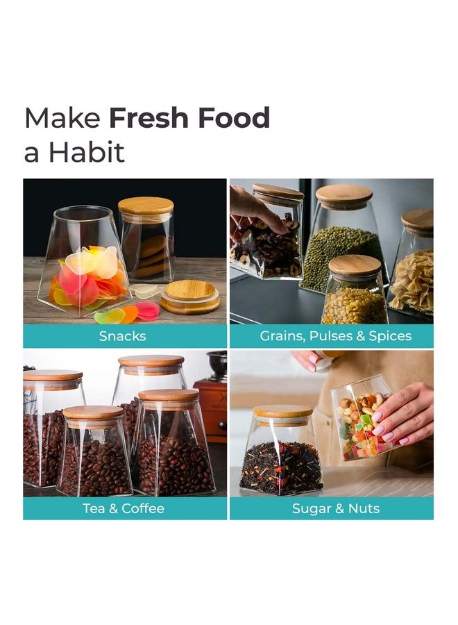 The Better Home The Better Home Borosilicate Kitchen Container With Wooden Lid And Metal Loop | Multi-Utility, Leakproof, Airtight Storage Jar For Cookies, Snacks, Tea, Coffee | Microwave & Oven Safe | 560 ml ml  - Image 4