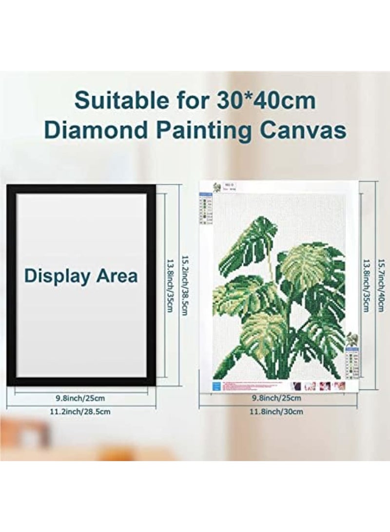 SYOSI 4 قطع إطارات لوحات الماس، 25 × 35 سم إطار صورة ماس ذاتي اللصق، إطارات مغناطيسية ذاتية اللصق للجدار والنوافذ والأبواب باللون الأسود، ديكور منزلي ومكتبي للجدران - Image 2