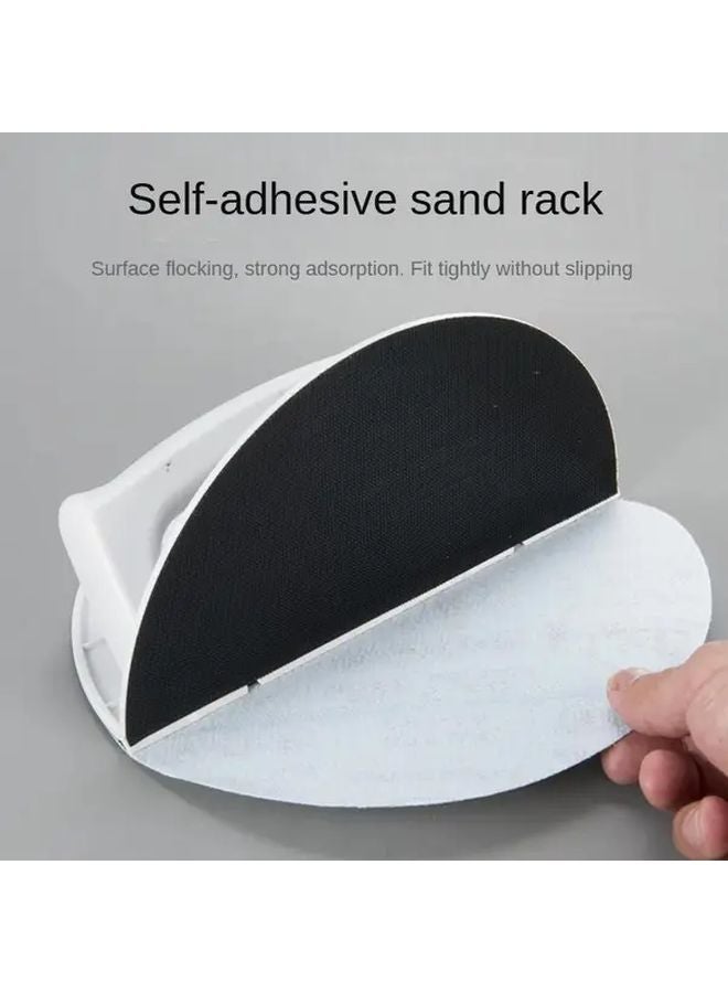 White Sand 240 Mesh 10 Sheets Self Adhesive Half Round Sanding Machine Paper Holder - Image 1