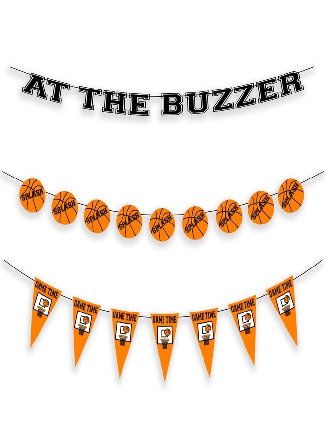 BASHOUT Basketball Party Decorations, Pre-Strung Banner Set with Pennants, Game Time and Splash Designs, 17 Pieces - Image 2