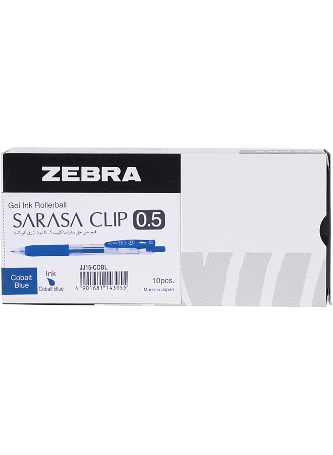 ZEBRA Clip On Gel Pen 10 Pieces 0.5 Mm Tip Size Cobalt Blue - Image 1