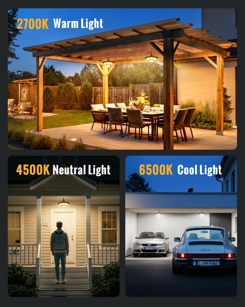 FabStyl Solar Indoor Outdoor Shed Light with 4000LM, Upgrade 228 LED Solar Pendant Light Daytime Available with Motion Sensors 3 Color Temperature Remote Control for Gazebo,Shed, Garage, Barn - Image 3