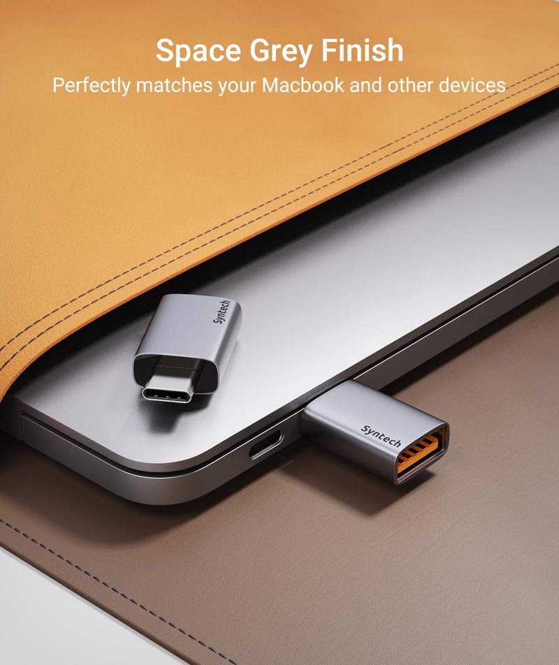 Syntech USB C to USB Adapter (2 Pack), 10Gbps USB3.2 Gen 2 Fit Side by Side, Type C Male to A 3.2 Female Adapter Compatible with iPhone 17e 17 Pro Max/iPad/iMac/MacBook Pro & Thunderbolt 4/3 Devices - Image 5