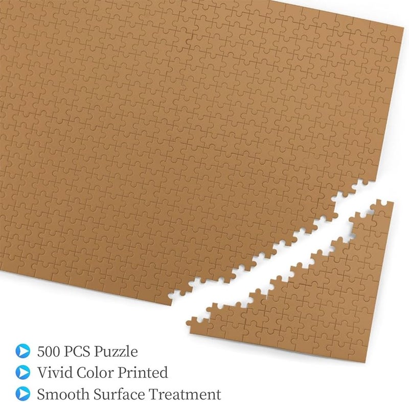 Phayah 500 قطعة لغز للأشخاص البالغين اللون البني الصلب ديكور المنزل هدية - Image 3