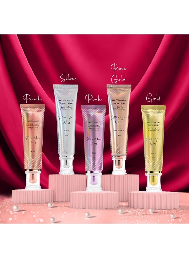 FACESCANADA Strobe Cream - Rose Gold, 30Ml | Primer + Highlighter + Moisturizer | Shea Butter & Hyaluronic Acid | Intense Hydration | Flawless Radiant Dewy Skin | Illuminating & Glowing Makeup Base - Image 5