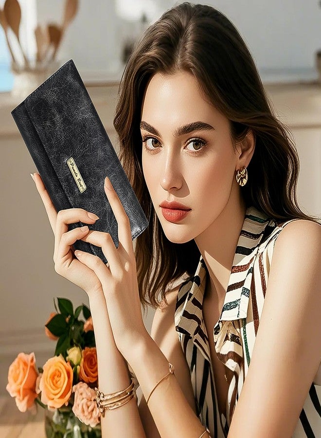 Pomelo Best Wallet Women RFID Blocking Trifold Credit Card Holder Slim Womens Wallet with Zipper Coin Pocket ID Window - Image 2