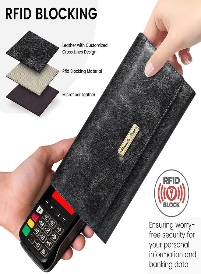 Pomelo Best Wallet Women RFID Blocking Trifold Credit Card Holder Slim Womens Wallet with Zipper Coin Pocket ID Window - Image 5