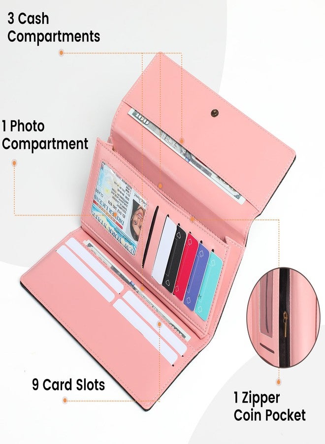 Pomelo Best Wallet Women RFID Blocking Trifold Credit Card Holder Slim Womens Wallet with Zipper Coin Pocket ID Window - Image 4