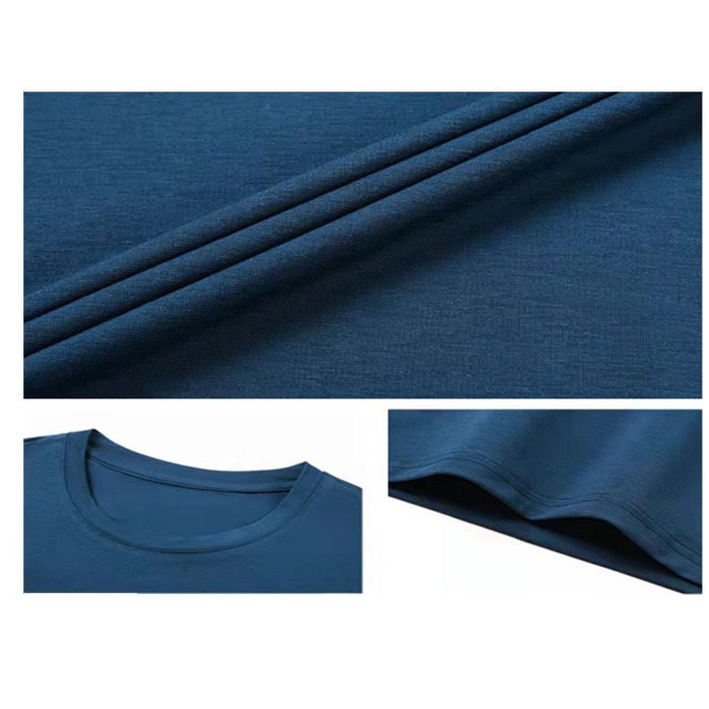 New 2023 Summer Casual Thin Men'S Solid Color Quick-Drying Pullover Short-Sleeved Loose Men'S T-Shirt - Image 4