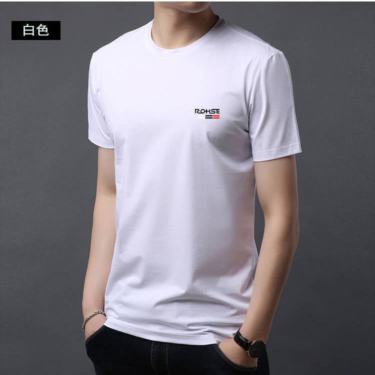 New 2023 Summer Casual Thin Men'S Solid Color Quick-Drying Pullover Short-Sleeved Loose Men'S T-Shirt - Image 5