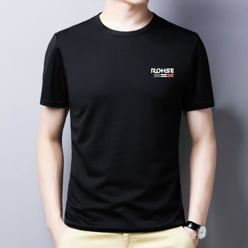 New 2023 Summer Casual Thin Men'S Solid Color Quick-Drying Pullover Short-Sleeved Loose Men'S T-Shirt - Image 2