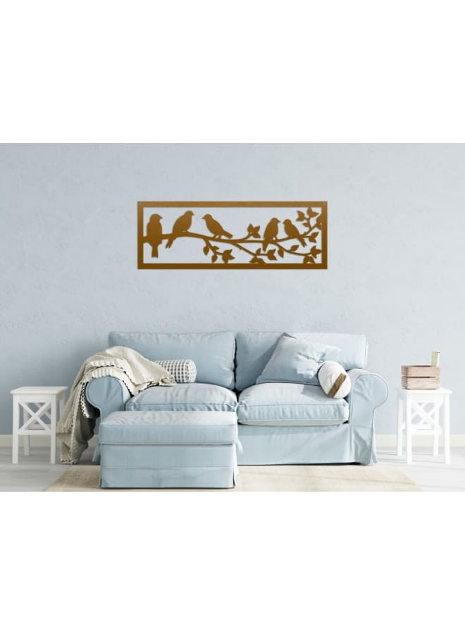 هوم جاليري طيور على جدار فرعي، لوحة فنية جدارية خشبية - Image 3